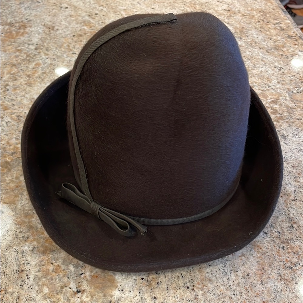 Vintage Mr. John Classic 100% Wool Soleil Women’s Hat Bow Dark Brown